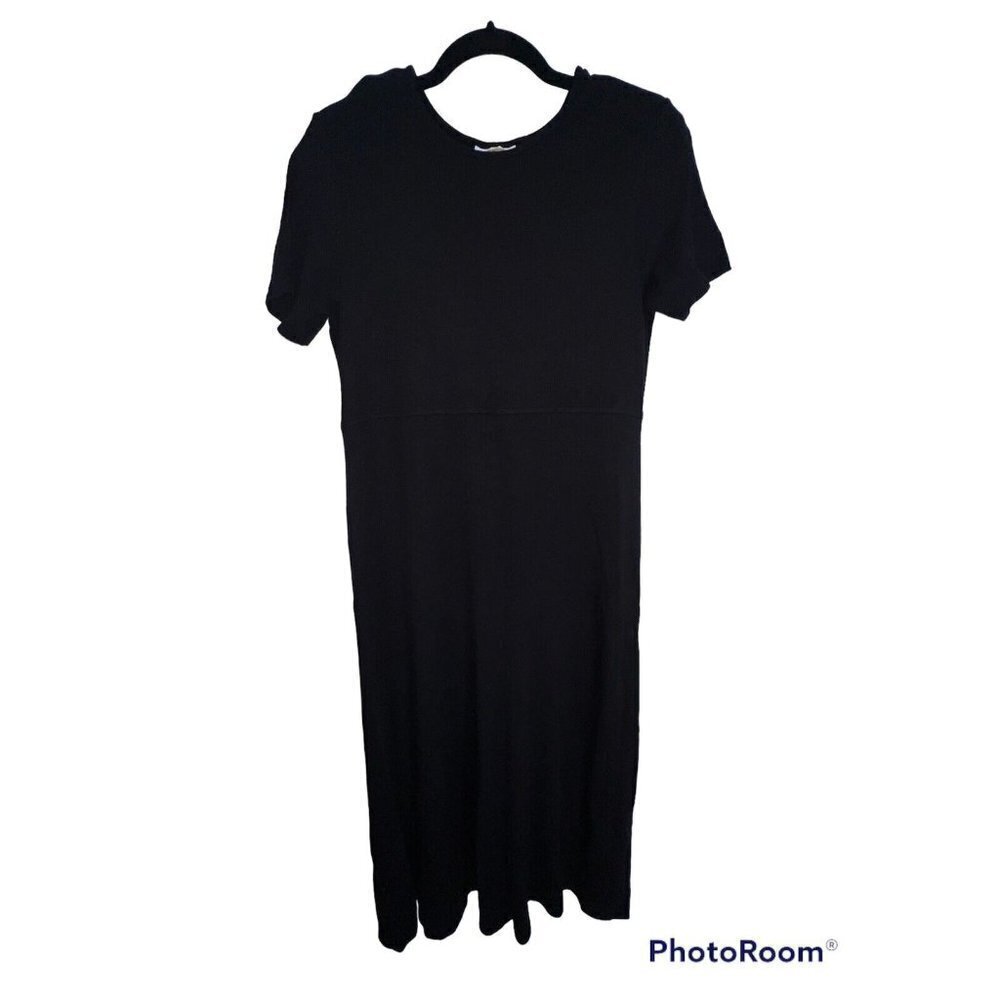 Talbot Maxi Dress Vintage Shoulder Pads Black Stretchy Medium (Y)